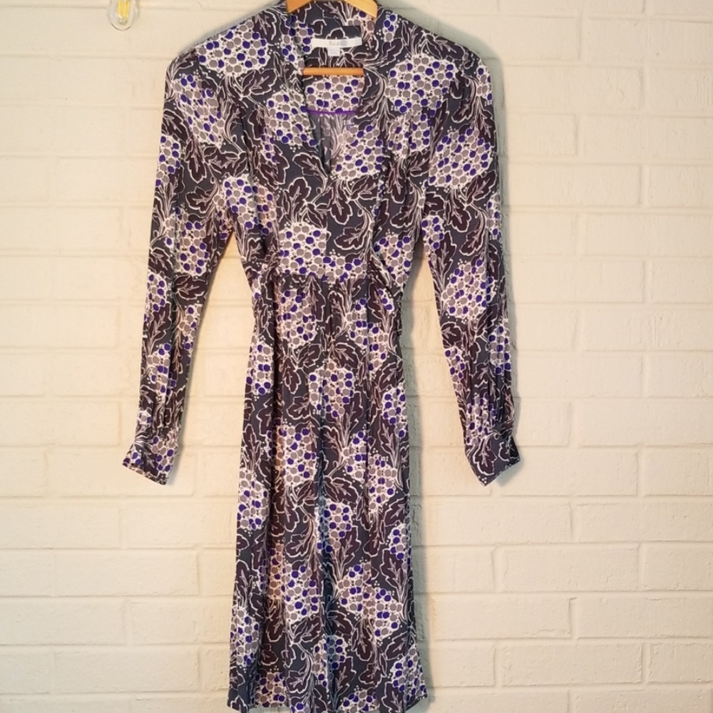 Boden Dress Size 6 Gray with floral pattern